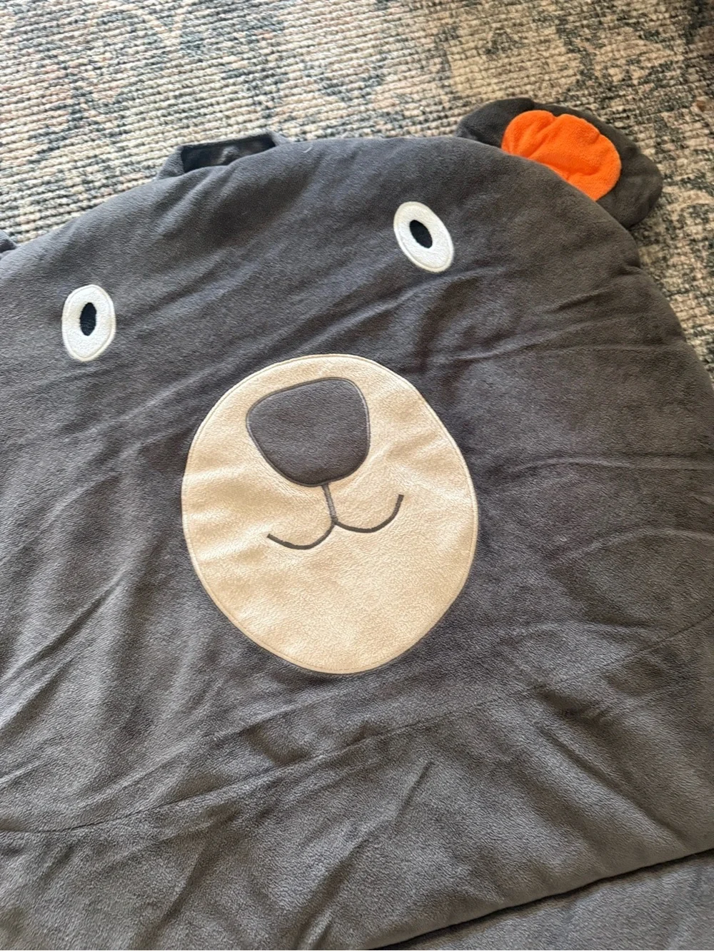 Target Kids Bear Sleep mat in Charcoal brown with Orange Ear Accents